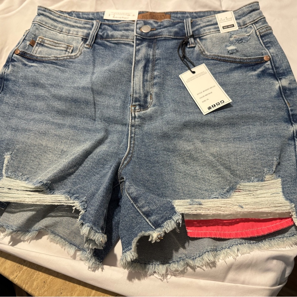 Judy Blue Light Blue Distressed Jean Shorts